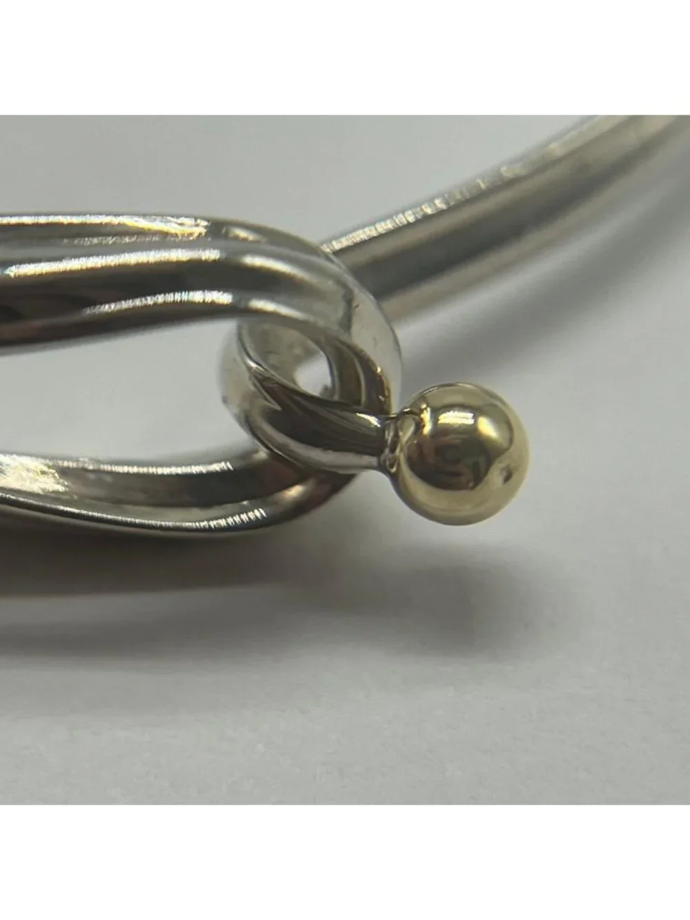 Tiffany & Co Hook and Eye Bangle Silver YG Vintage Bracelet
